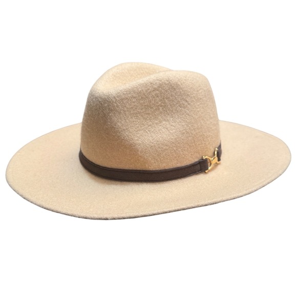 Janie and Jack Girl's 2T-3 Equestrian Style Tan Felt Bridle Bit Hat Fall Preppy - Picture 1 of 11